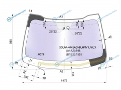 SOLAR-4441AGNBLHMV LFWX Стекло лобовое атермальное с обогревом щеток + дд KIA OPTIMA 4D 10-15 (Solar-X защита от ультрафиоле