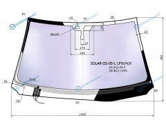 SOLAR-GS-05-L LFWHX Стекло лобовое атермальное с обогревом щеток + дд LEXUS GS 05-12 (Solar-X защита от ультрафиолета)