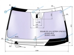 SOLAR-IS-14-L-VCPSH LFWHX Стекло лобовое атермальное с обогревом щеток + дд LEXUS IS III (250350) 4D 14-(Solar-X защита от ул