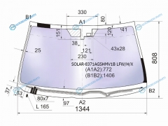 SOLAR-8371AGSHMV1B LFWHX Стекло лобовое атермальное с обогревом щеток + дд LEXUS IS250350 05-13 (Solar-X защита от ультрафио