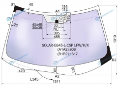 SOLAR-GS45-L-CSP LFWHX Стекло лобовое атермальное с обогревом щеток + дд MITSUBISHI OUTLANDER XL CWW 05-12PEUGEOT 4