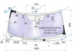 SOLAR-NI-Y62-VCSH LFWHX Стекло лобовое атермальное с обогревом щеток + дд NISSAN PATROLINFINITI QX5680 10- (Solar-X защита