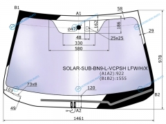 SOLAR-SUB-BN9-L-VCPSH LFWHX Стекло лобовое атермальное с обогревом щеток + дд SUBARU LEGACYOUTBACK 15- (Solar-X защита от ультр