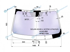 SOLAR-AS40-L-VCPSH LFWHX Стекло лобовое атермальное с обогревом щеток + дд TOYOTA RAV4 C4 13-19 (Solar-X защита)