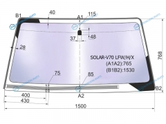 SOLAR-V70 LFWHX Стекло лобовое атермальное с обогревом щеток MITSUBISHI PAJERO 35D 99- (Solar-X защита от