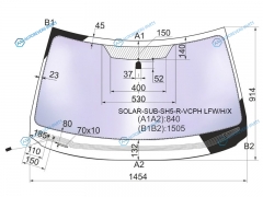 SOLAR-SUB-SH5-R-VCPH LFWHX Стекло лобовое атермальное с обогревом щеток SUBARU FORESTER RHD 08-13 (Solar-X защита от ультрафиол