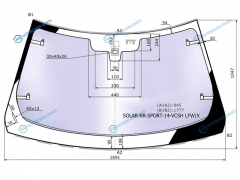SOLAR-RR-SPORT-14-VCSH LFWX Стекло лобовое атермальное с полным обогревом + дд LR RANGE ROVER SPORT 13- (Solar-X защита от ультр