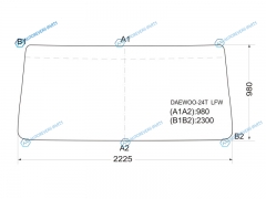 DAEWOO-24T LFW Стекло лобовое в резинку DAEWOO ULTRA NOVUS 10-24 t. 97-