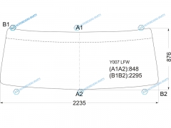 Y007 LFW Стекло лобовое в резинку HINO SUPER DOLPHIN PROFIA 01-