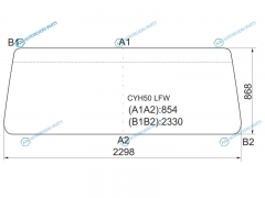 CYH50 LFW Стекло лобовое в резинку ISUZU GIGA CABOVER TRUCK 94-