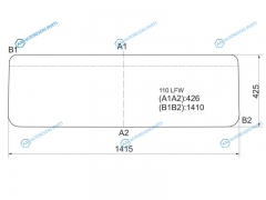 110 LFW Стекло лобовое в резинку LAND ROVER SANT.(DEFENDER) 83-