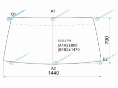 S135 LFW Стекло лобовое в резинку MAZDA BONGO SSE8SSF8 90-99NISSAN VANETTE 94-99