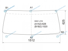 W001 LFW Стекло лобовое в резинку MAZDA TITAN CABOVER TRUCK 80-89