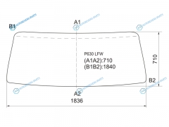 P630 LFW Стекло лобовое в резинку MAZDA TITAN CABOVER WIDE TRUCK 89-00