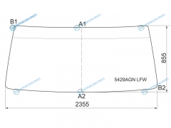 5429AGN LFW Стекло лобовое в резинку MERCEDES-BENZ ACTROS TRUCK 96-