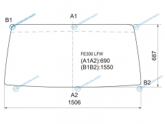 FE300 LFW Стекло лобовое в резинку MITSUBISHI CANTER TRUCK 85-