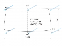 FE510 LFW Стекло лобовое в резинку MITSUBISHI CANTER TRUCK HI-ROOF BODY 94-03