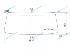 MITT0148 Стекло лобовое в резинку MITSUBISHI CANTER WIDE-BODY TRUCK 94-03