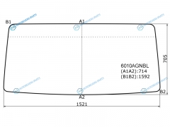 6010AGNBL Стекло лобовое в резинку NISSAN ATLAS TRUCK 92-07