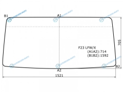 F23 LFW Стекло лобовое в резинку NISSAN ATLAS TRUCK 92-07