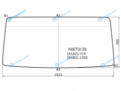 NIST0128 Стекло лобовое в резинку NISSAN ATLAS TRUCK 92-07