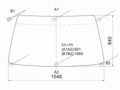 E24 LFW Стекло лобовое в резинку NISSAN CARAVANURVAN E24 86-01