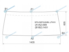 SPG-5957AGNBL LFWX Стекло лобовое в резинку NISSAN PATROLSAFARI 35D 87-97