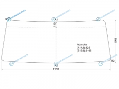 PK250 LFW Стекло лобовое в резинку NISSAN UDDIESELCONDOR WIDE-BODY 93-