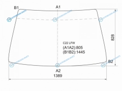 C22 LFW Стекло лобовое в резинку NISSAN VANETTE LARGO 87-92