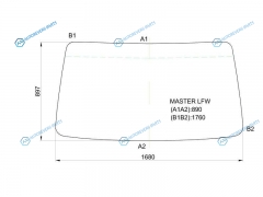 MASTER LFW Стекло лобовое в резинку RENAULT 81-97
