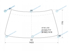 ST150 LFW Стекло лобовое в резинку TOYOTA CORONACARINA II 4D 83-87