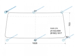 RU85 LFW Стекло лобовое в резинку TOYOTA DYNA WIDE TRUCK 84-98
