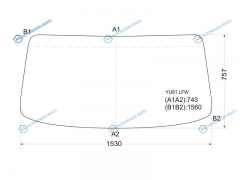 YU61 LFW Стекло лобовое в резинку TOYOTA DYNAHINO DUTRO 00-
