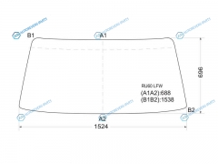 RU60 LFW Стекло лобовое в резинку TOYOTA DYNATOYOACE STD TRUCK 84-01