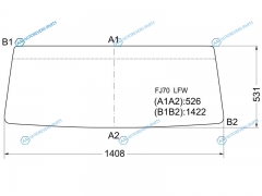 FJ70 LFW Стекло лобовое в резинку TOYOTA LAND CRUISER PRADO FJ71 (низкая крыша) 84-90