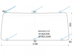 8823AGN LFW Стекло лобовое в резинку VOLVO FH1216`92-12FM`98-