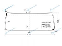 DW01525 LFWX Стекло лобовое в резинкуклей VOLVO VN  VNL SERIES 97-