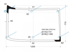 DW01380 LFWLHX Стекло лобовое левая половинка FREIGHTLINER ARGOSY CAB OVER ENGINE 99-09