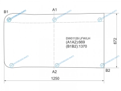 DW01129 LFWLH Стекло лобовое левая половинка NAVISTARINTERNATIONAL 9800 CO-5870 CABOVER 91-00