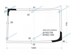 DW01379 LFWRHX Стекло лобовое правая половинка FREIGHTLINER ARGOSY CAB OVER ENGINE 99-09