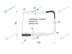 CASCADIA LFWRHX Стекло лобовое правая половинка FREIGHTLINER 07-