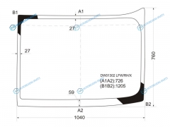 DW01302 LFWRHX Стекло лобовое правая половинка FREIGHTLINER FLCCORONADOCENTURY CLASS C112C120COLUMBIA 97-07