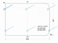 DW01163 LFWRH Стекло лобовое правая половинка KENWORTH TRUCK CONVENTIONAL CAB C500800 91-