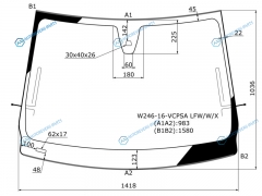 W246-16-VCPSA LFWWX Стекло лобовое с антенной + дд MERCEDES-BENZ B-CLASS (W246) 5D HBK 15-