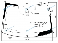 W447-L-CPA LFWHX Стекло лобовое с антенной MERCEDES-BENZ VITO VAN 14-