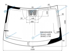 5382AGSAMZ1B Стекло лобовое с дд + антенна MERCEDES-BENZ VITO 14-