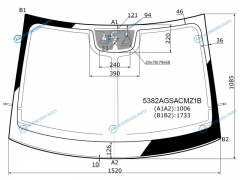 5382AGSACMZ1B Стекло лобовое с дд + камера антенна MERCEDES-BENZ VITO 14-