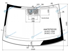 A4476700100 Стекло лобовое с дд + камера антенна MERCEDES-BENZ VITO 14-