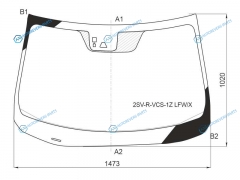 2SV-R-VCS-1Z LFWX Стекло лобовое с дд + камера HONDA CIVIC FCFK 4D 15-