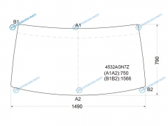 4532AGN7Z Стекло лобовое с кантом в резинку + держатель зеркала (оригинал) UAZ PATRIOT 03-14